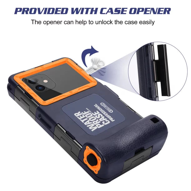 UrbanX Professional [15m/50ft] Swimming Diving Surfing Snorkeling Photo Video Waterproof Protective Case Underwater Housing for LG Q31 And all Phones Up to 6.9 Inch LCD with Lanyard