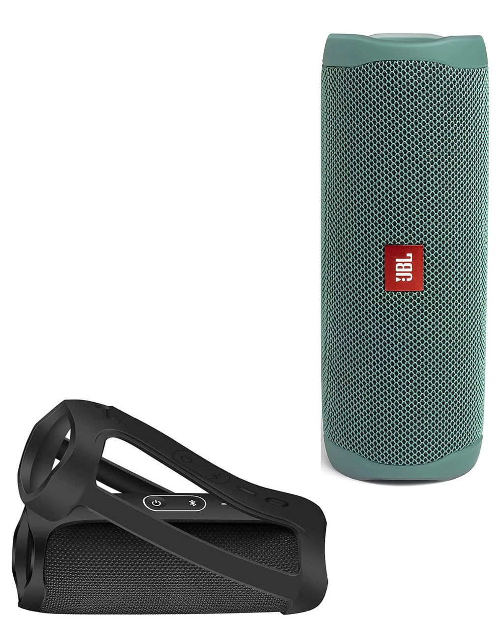 JBL Flip 5 Waterproof Portable Wireless Bluetooth Speaker Bundle with Silicone Protective Carrying Sleeve (EcoGreen)