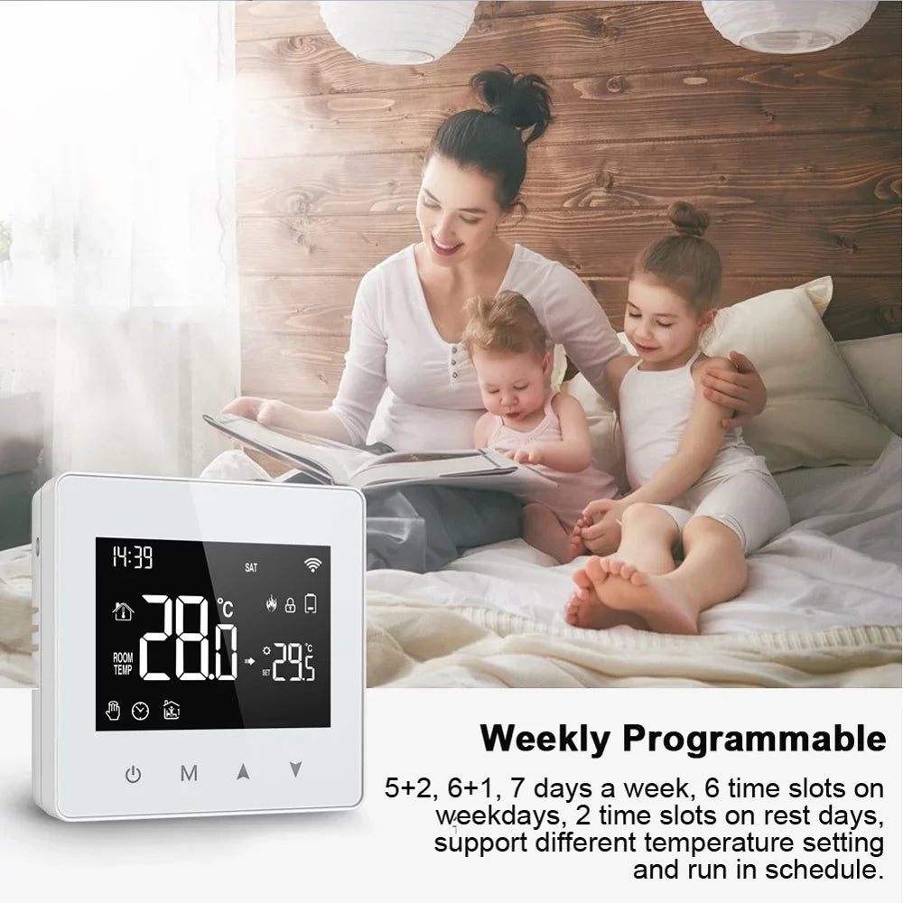 Pinnaco Intelligent Constant Temperature Controller for Water & Gas Boiler, Adjustable LCD Display, Compact Size Thermostat for Home Use