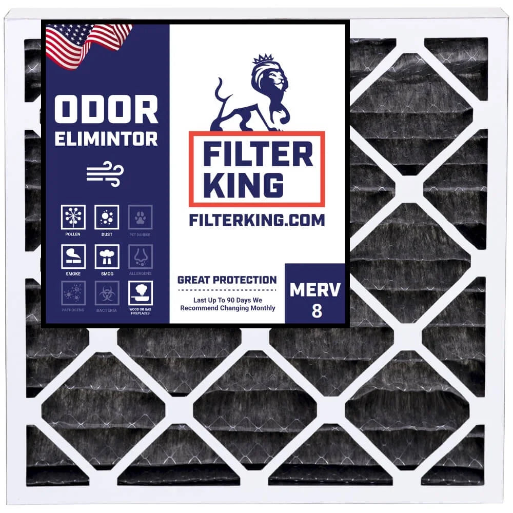 Filter King 24x28x1 Air Filter | 4-PACK | Carbon MERV 8 HVAC Pleated A/C Furnace Filters | MADE IN USA | Actual Size: 24 x 28 x .75"