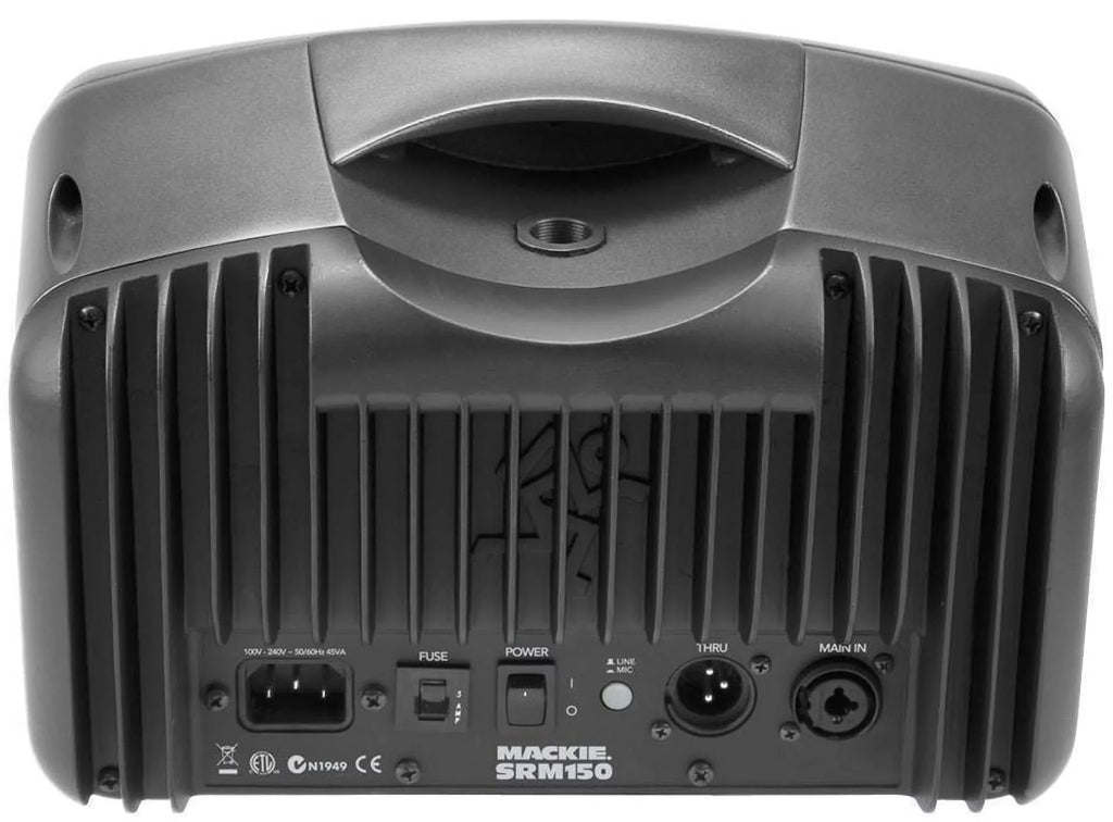 (2) Mackie SRM150 Powered Active PA Monitor Speaker + (2) Mackie Travel Bags
