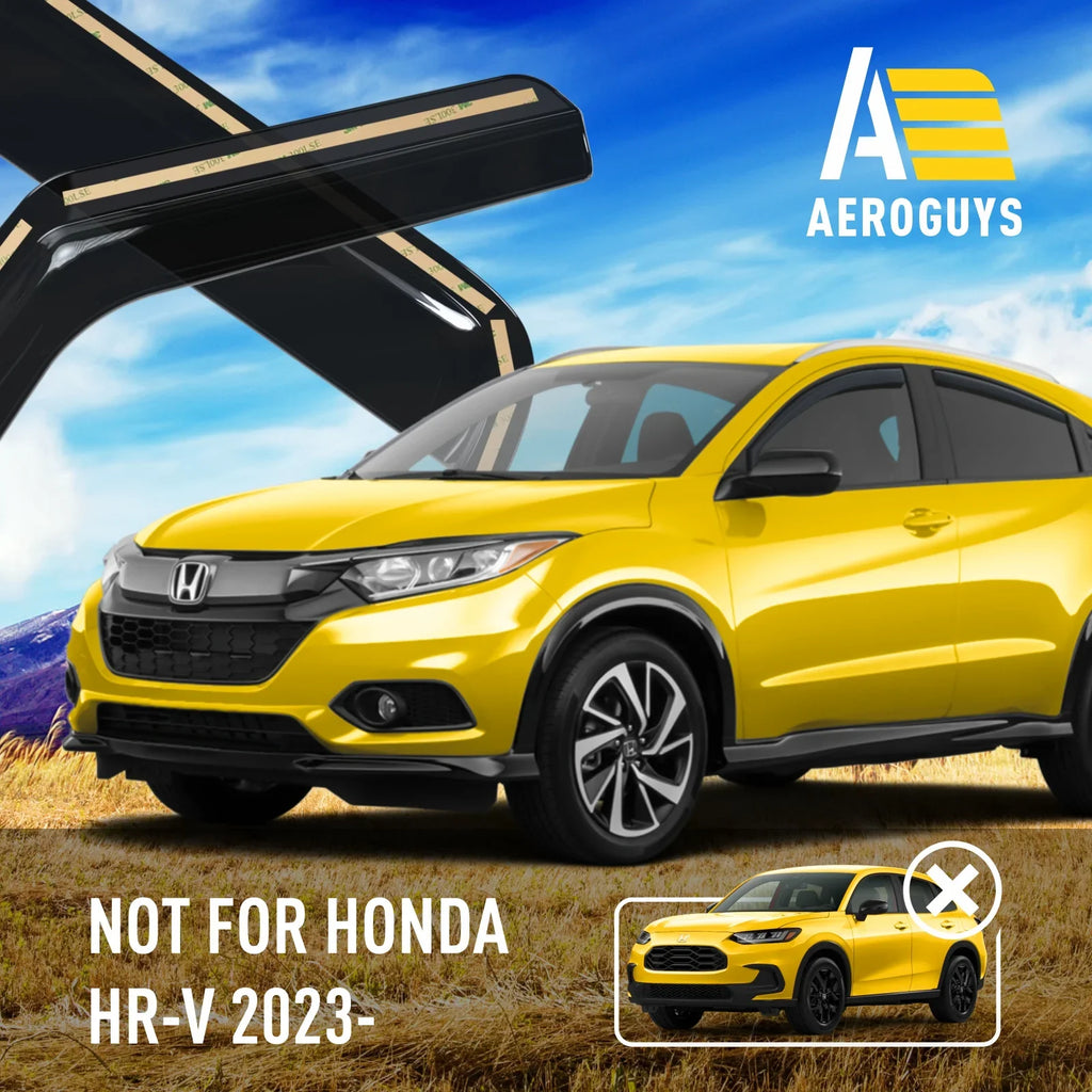 AEROGUYS In-Channel Window Deflectors Extra Strong Window Visors Rain Guards Fit for Honda HR-V 2016-2022, Sun Visors, Wind Vent Visors, Car Accessories - 4 pcs. AG0157