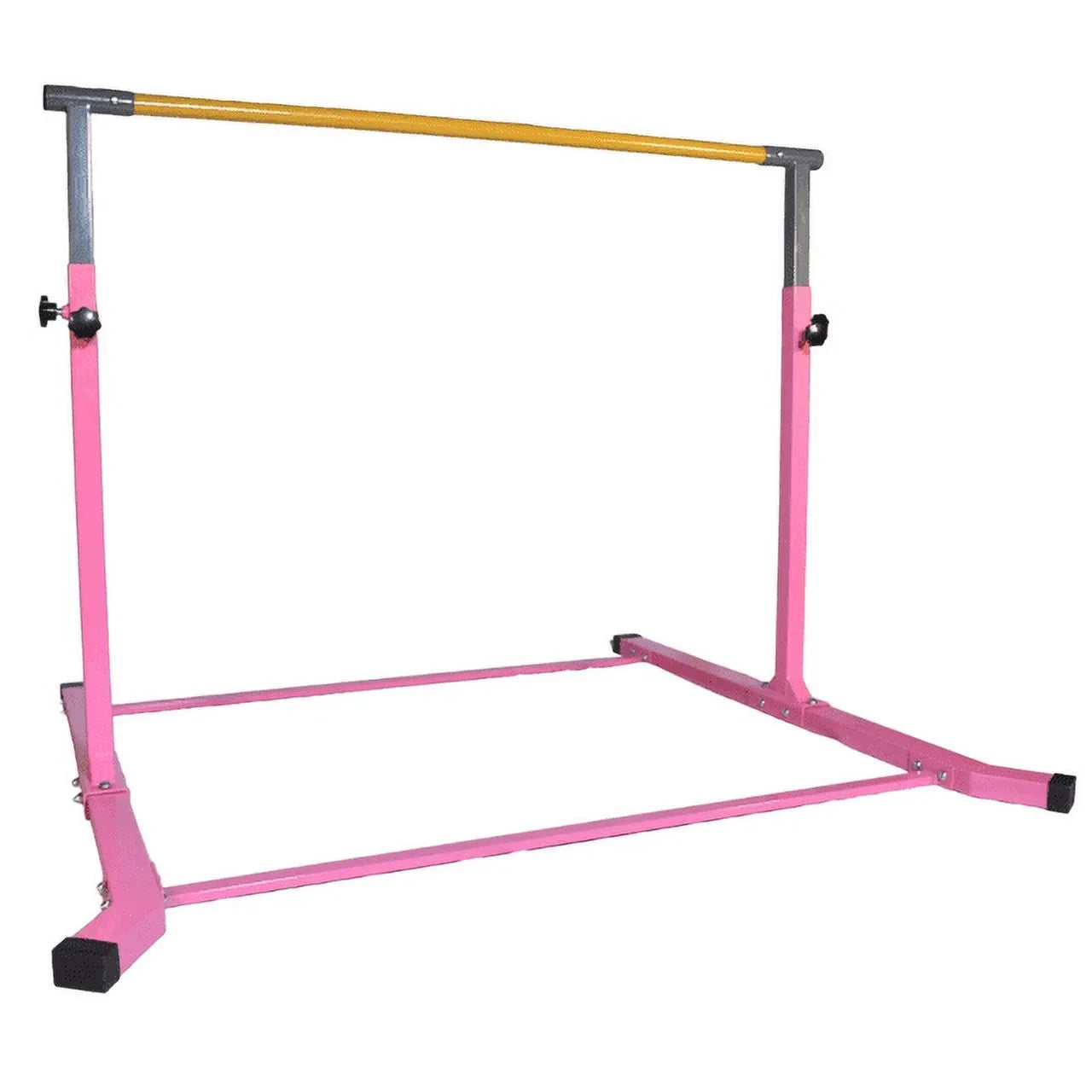 5-Star Gymnastic Kip Bar for Kids, Adjustable 3-5FT, Pink, Heavy-Duty, Home Gym Training Equipment