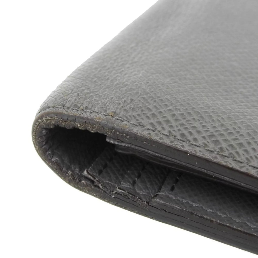 Pre-Owned Louis Vuitton LOUIS VUITTON Taiga Portefeuille Brother Bifold Long Wallet Glacier M32653 (Good)