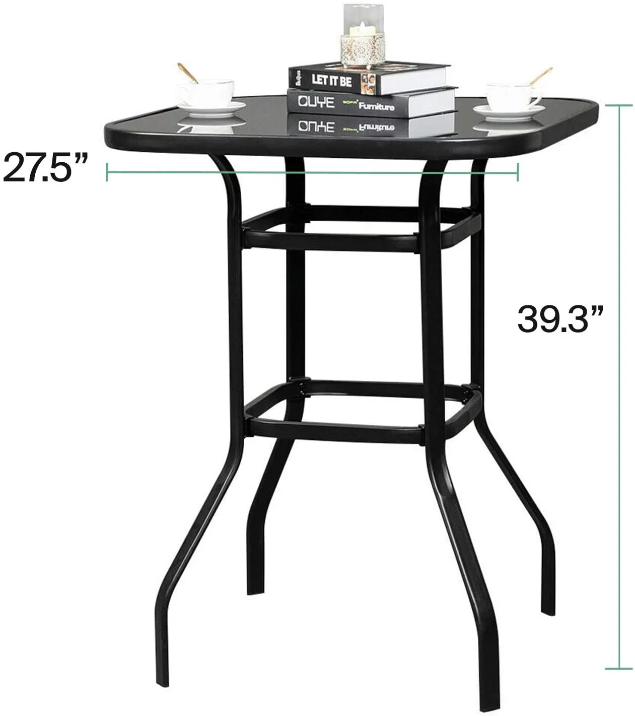Irene Well Build With Light Weight Glass Bar Table For Backyard Use