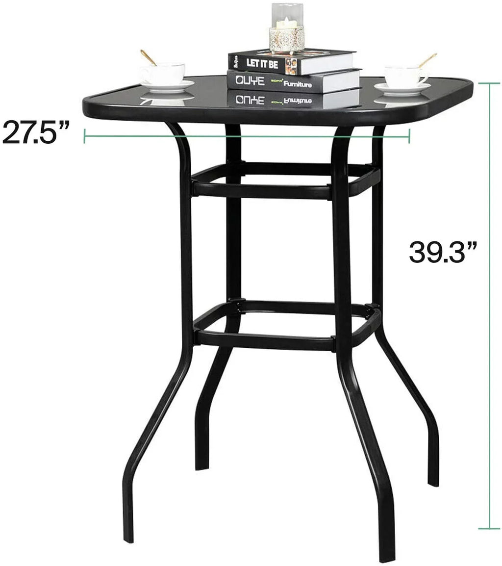 Lilac Long-lasting & Solid Glass Bar Table For Deck Or Porch