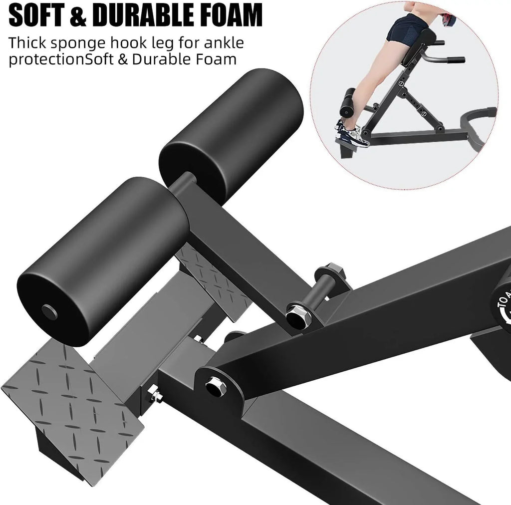 5 Position Tilt Angle Roman Chair Back Extension Machine, Hyperextension Bench W/ Angle Height Adjust 150kg/330lbs