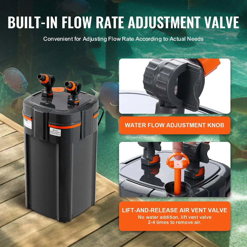 SKYSHALO 12w UV Aquarium Canister Filter 100 Gallon Lamp Fish Tank Quiet