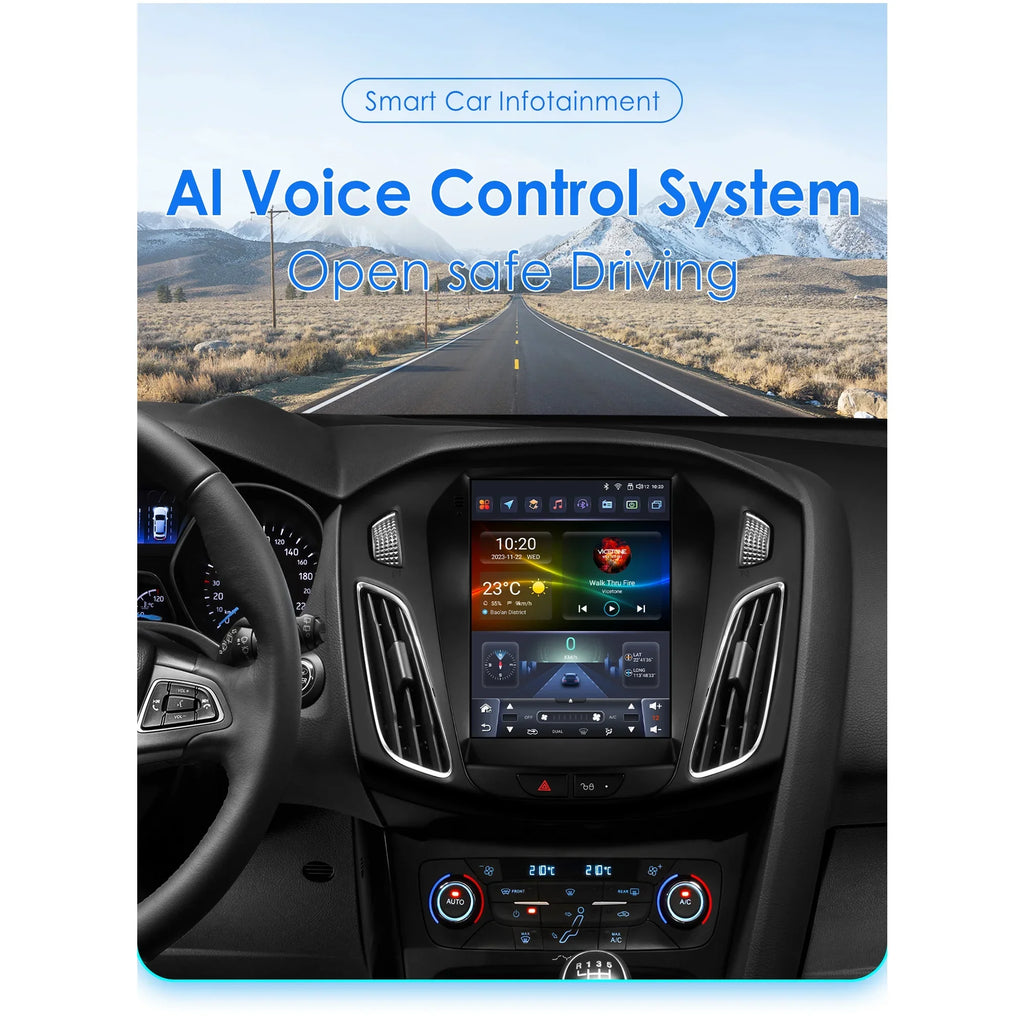 Apple Carplay Android 13.0 Wifi Bluetooth 4+32GB RDS 9.7" Car Stereo Radio Head Unit GPS Navigation Player For Ford Focus 2011 2012 2013 2014 2015 2016 2017 2018 2019