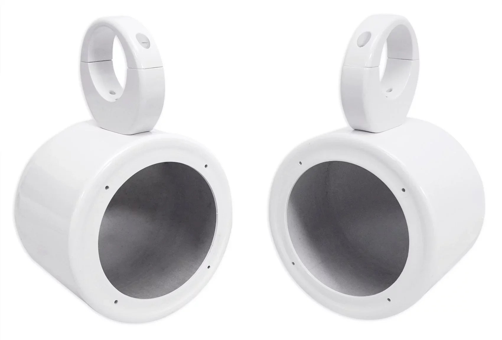 2) Rockville MAC525W 5.25" 360° Swivel White Aluminum Surface Mount Speaker Pods