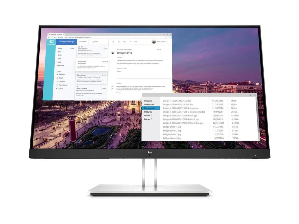 HP 23" 60 Hz IPS FHD Monitors - LCD Flat Panel 5 ms 1920 x 1080 D-Sub, HDMI, DisplayPort Flat Panel E23 G4