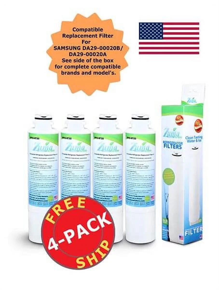 ZUMA Brand , Water and Ice Filter , Model # OPFS3-RF300 , Suitable with RF4287HABP/XAA - 4 Pack - Made in U.S.A.