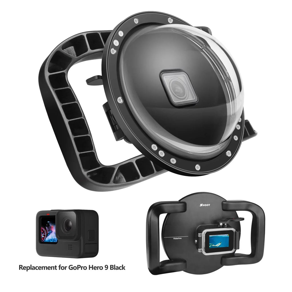 SHOOT Dome Port,Dsfen Case Camera Case 180° Wide 9 10 45m Waterproof 180° Dual Handle Port Camera Dual Handle Port Waterproof Case Camera Case 45m Port 9 Camera Mashem