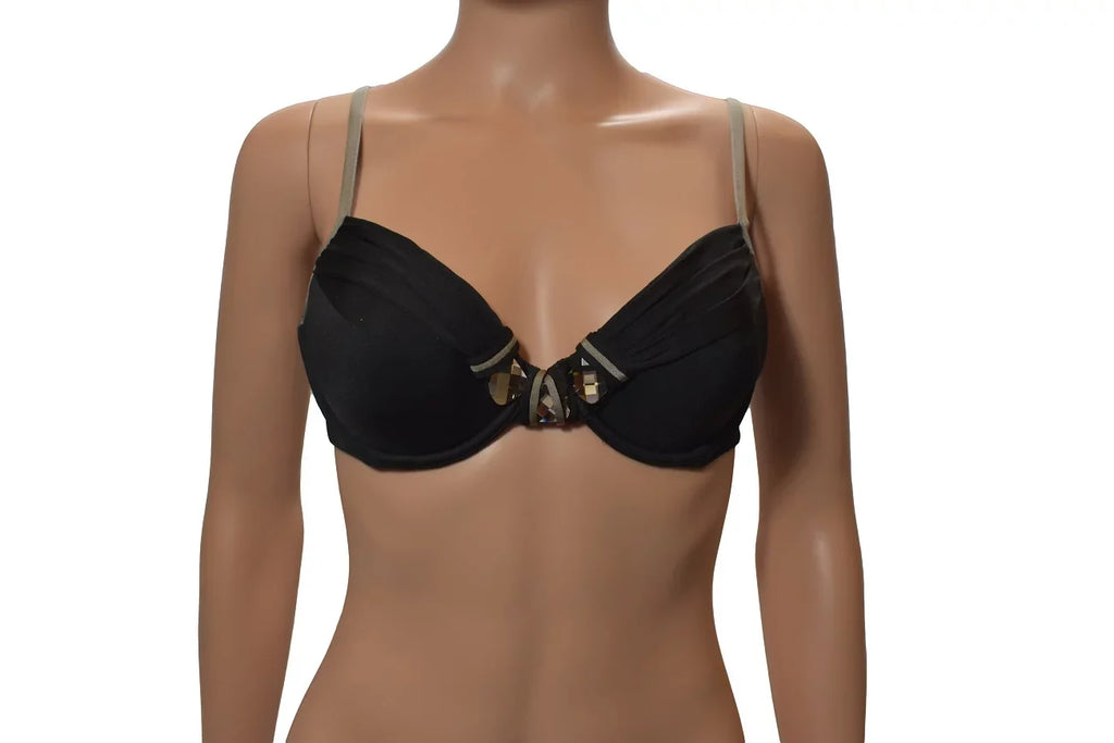 La Perla Black Padded Underwire Bikini Top M
