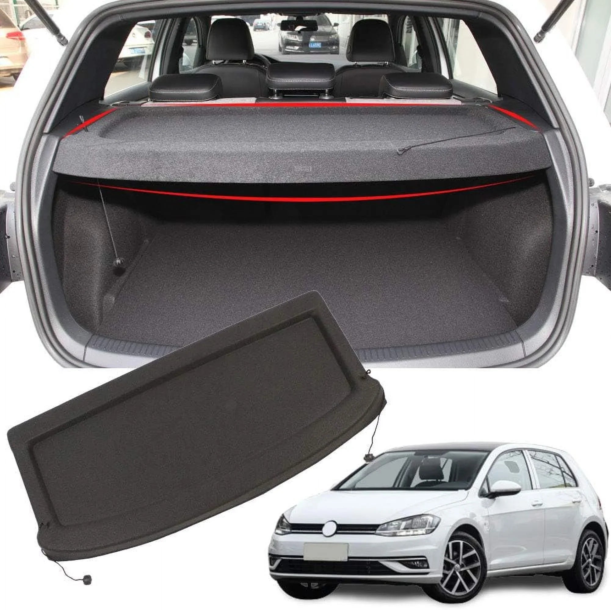 Fit 2015-2019 Volkswagen GTI Golf 7 Non-retractable Cargo Shield for 2015 2016 2017 2018 2019 VW GTI GOLF 7 Hatchback Rear Trunk Luggage Privacy Shade Accessory, Black