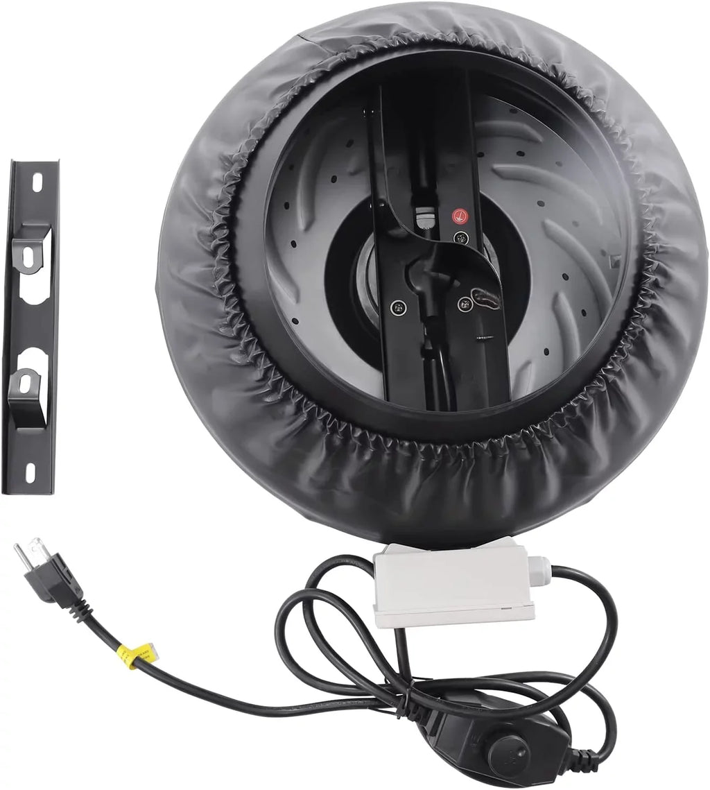 FETCOI Grow Tent Fan 8 Inch Inline Fan Industrial Grade Duct Exhaust Fan Combinable with HEPA Filter & Carbon Filter Powerful Booster Fanwith Speed Controller