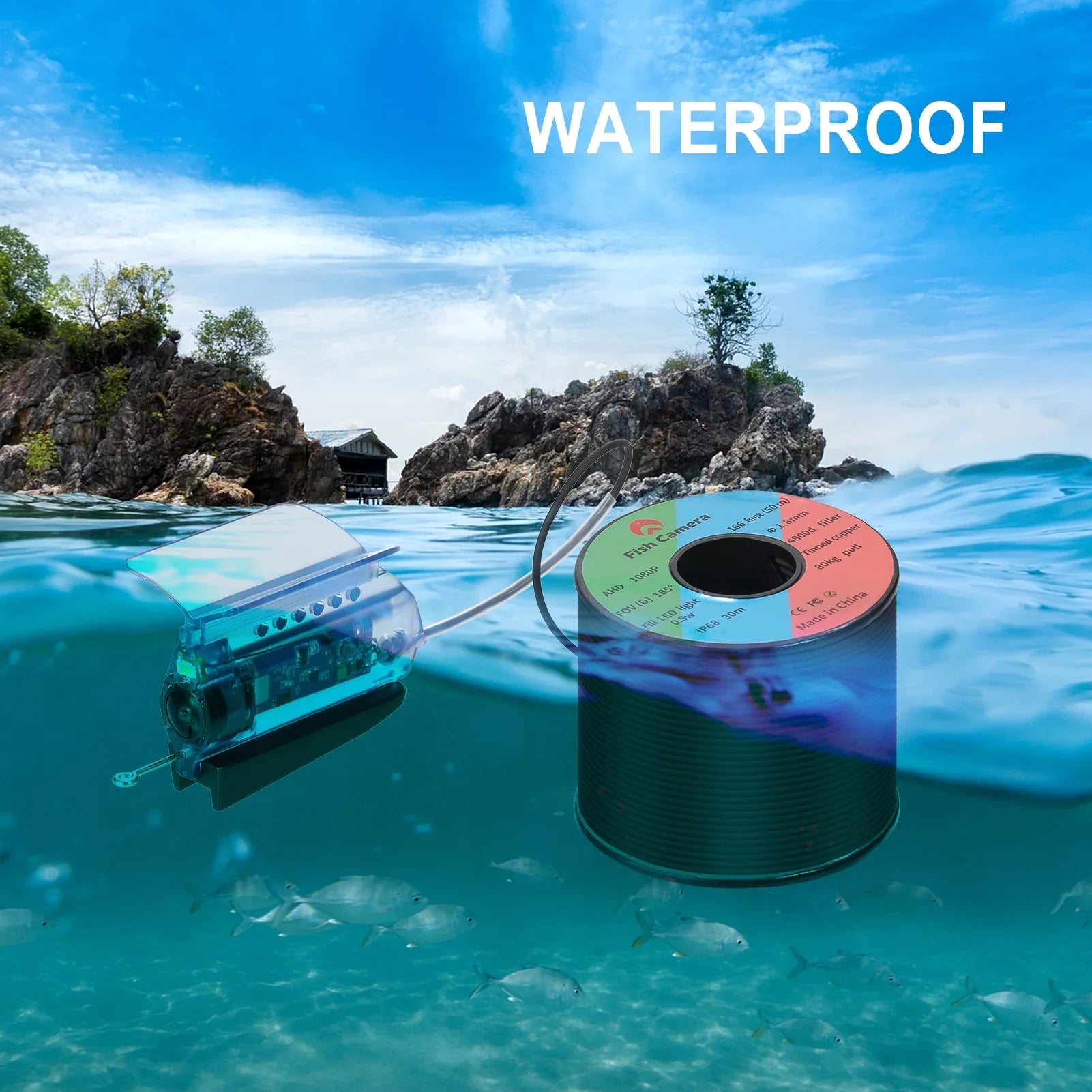 Gofishup 1080P Underwater Fishing Camera Fish Finder with APP Control, Live Video for Ice Lake Sea Craft Kayak Fishing