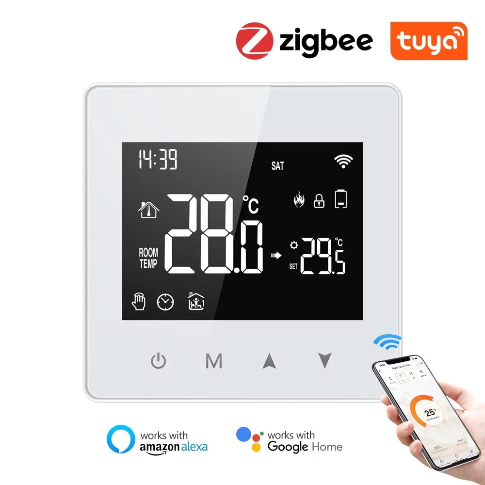 Pinnaco Intelligent Constant Temperature Controller for Water & Gas Boiler, Adjustable LCD Display, Compact Size Thermostat for Home Use