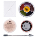 Narrative Cosmetics Starter Effects Kit - 6 Color Bruise Wheel, Scar Wax with Double Sided Spatula, Scab Blood Paste, and Foam Makeup Sponge Block - Perfect for Special FX and Theatrical Makeup
