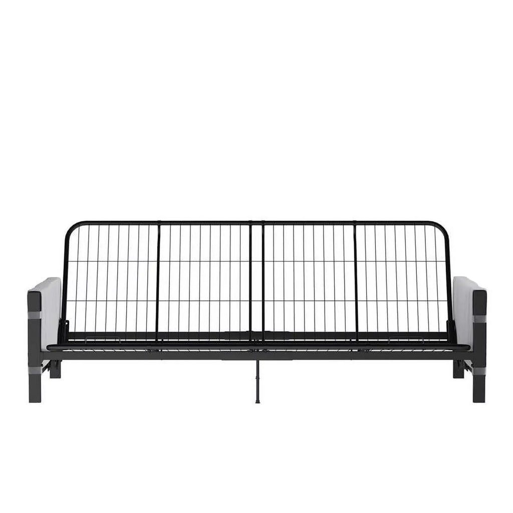 DHP Melbourne Storage Futon with 6" Thermobonded Futon Mattress in Gray