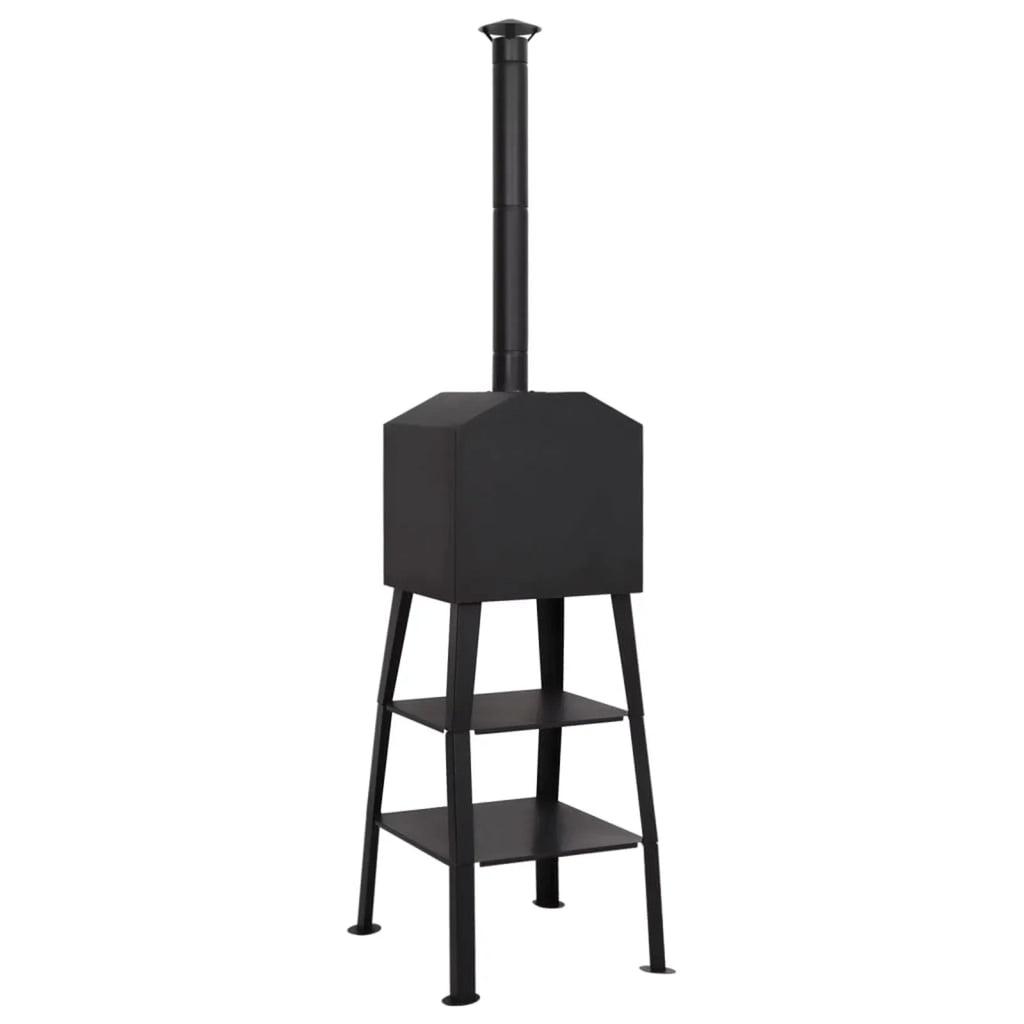 Dcenta Outdoor Pizza Oven Charcoal Fired with 2 Fireclay Stones Steel for Camping, Patio, Backyard, Outdoor Furniture 21.3 x 23.2 x 79.9 Inches (W x D x H)