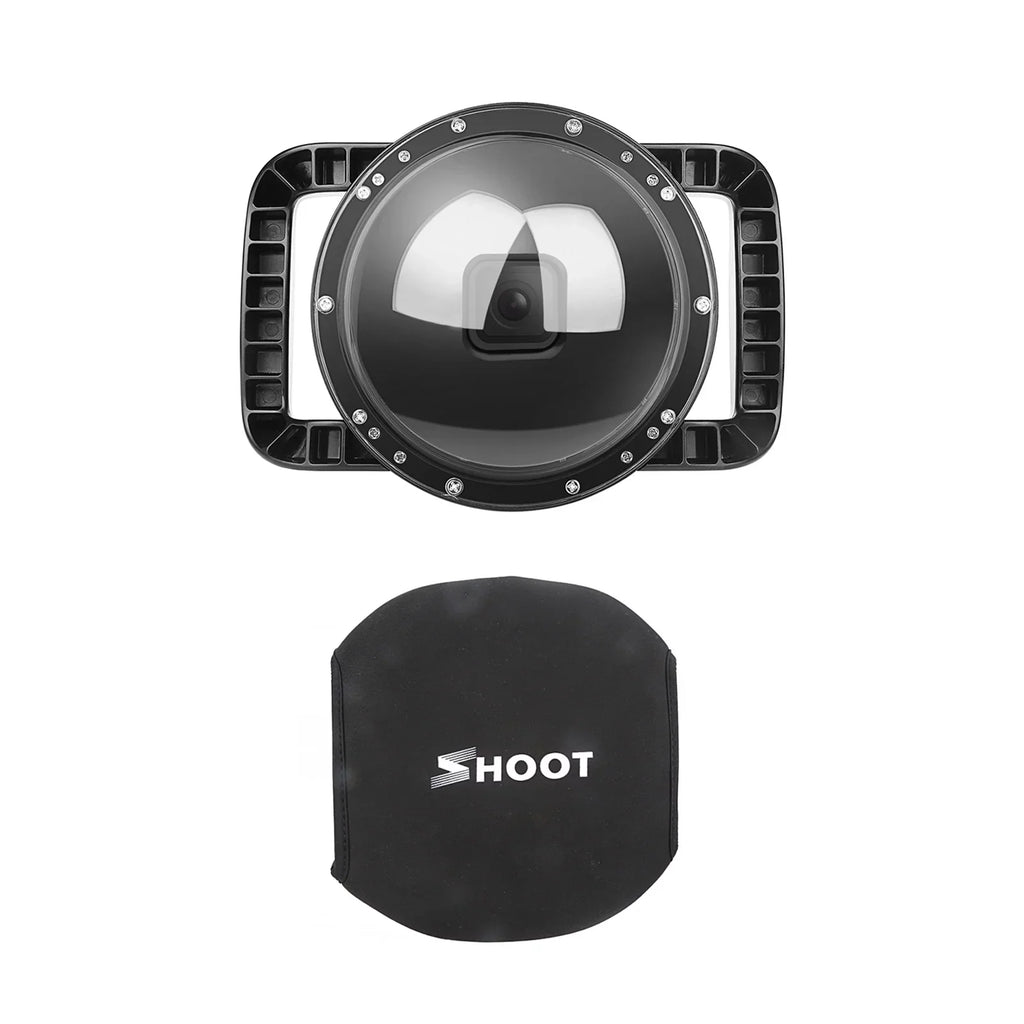 SHOOT XTGP559 Dual Handle Dome Port Case - 45m Waterproof, 180° Wide Angle for Hero 9 Black Hero 10