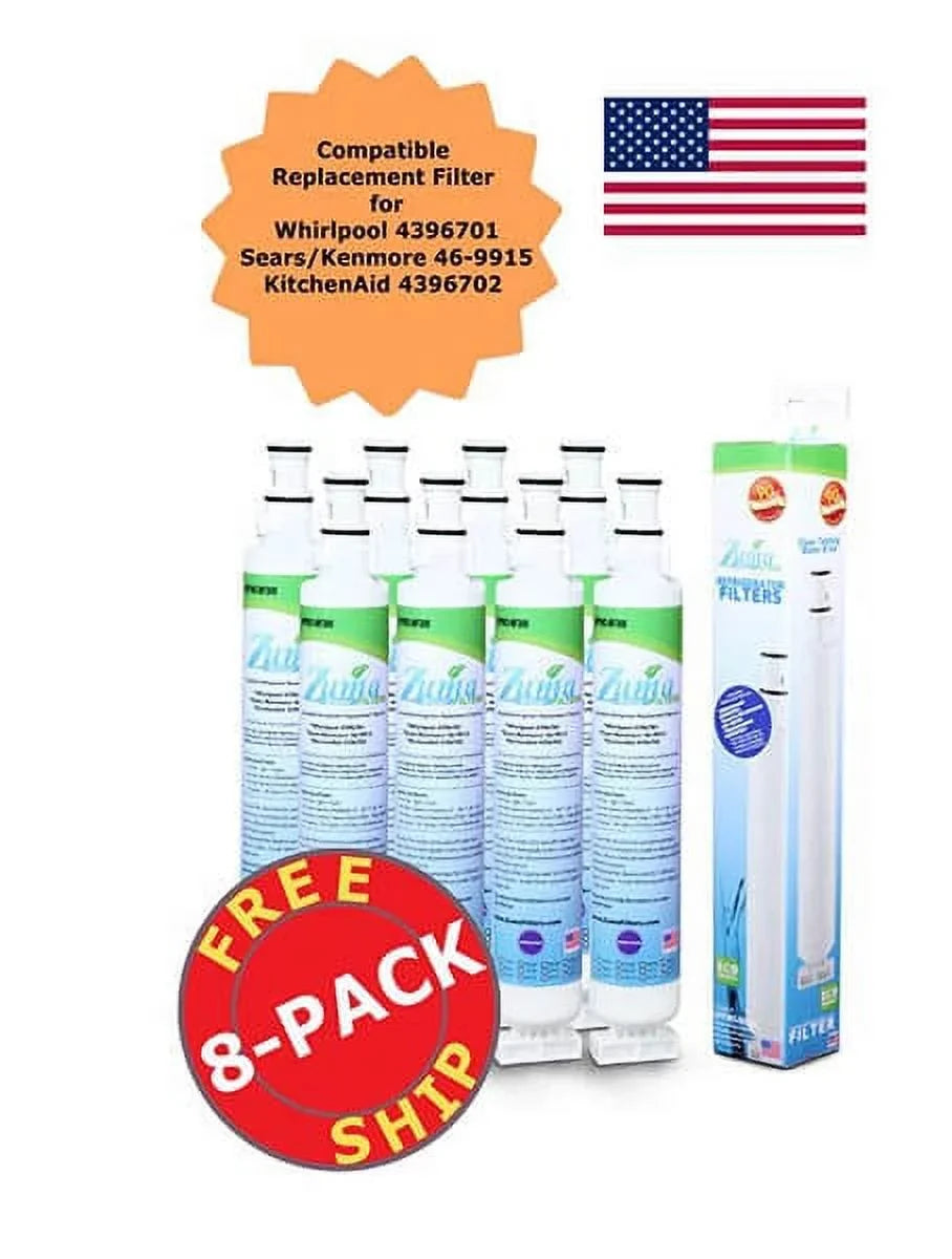 ZUMA Brand , Water and Ice Filter , Model # OPFW3-RF300 , Suitable with Whirlpool® RWF1021 - 8 Pack - Made in U.S.A.