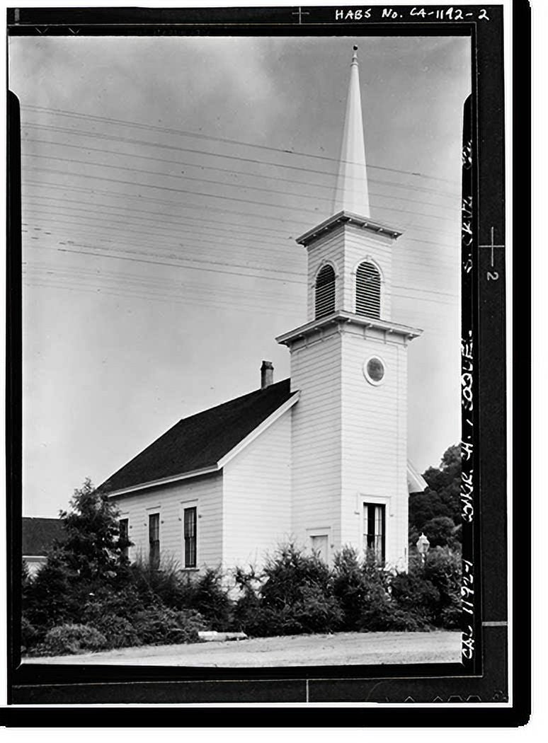 Historic Framed Print, Congregational Church, Soquel, Santa Cruz County, CA - 2, 17-7/8" x 21-7/8"