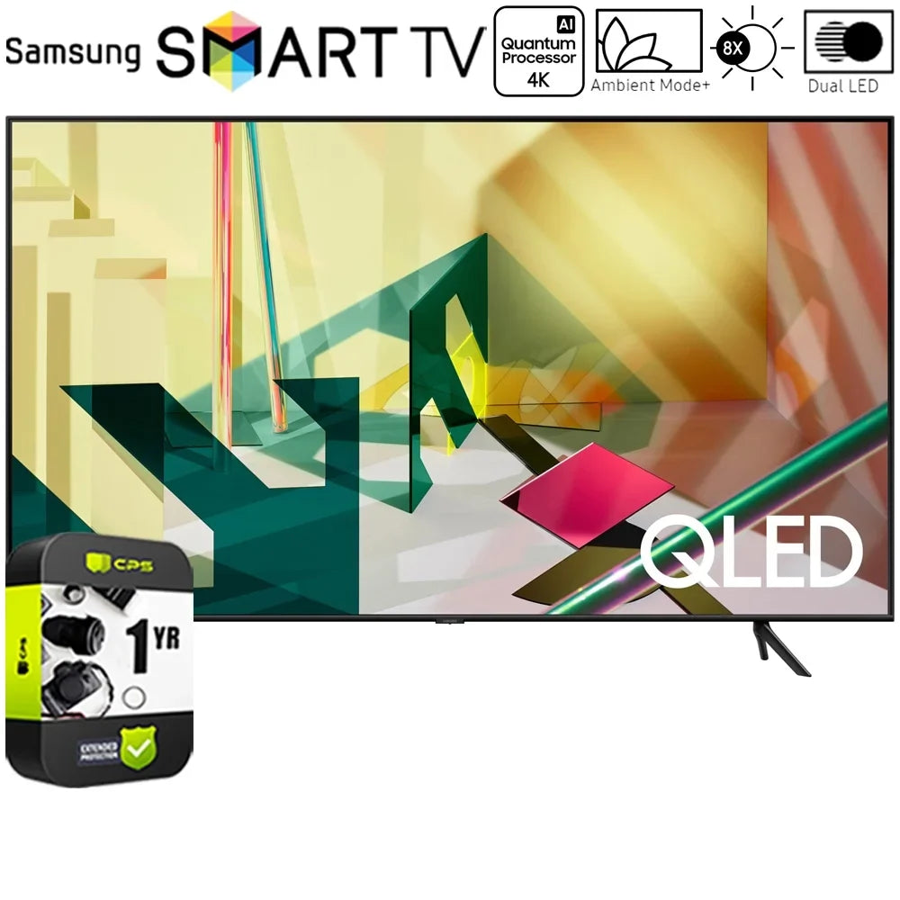 Samsung QN65Q70TA 65-inch 4K QLED Smart TV (2020 Model) Bundle with 1 Year Extended Warranty