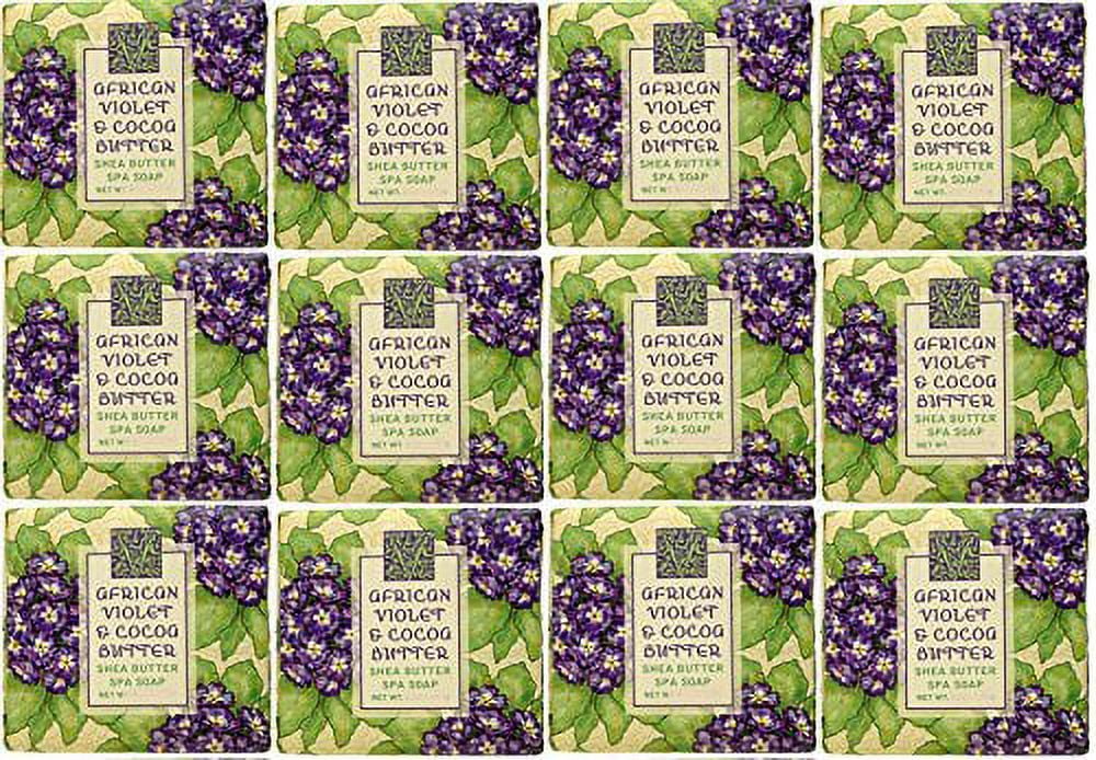 Greenwich Bay Trading Company 1.9oz Soap Bulk Packs of 12 (African Violet & Cocoa Butter)