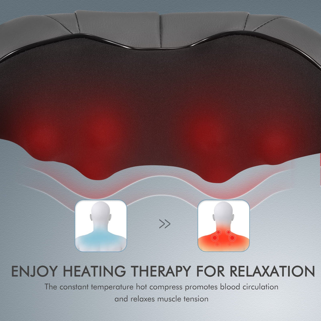 MARNUR Neck and Shoulder Massager, Deep Kneading Massager with Heat for Full-body, Gray