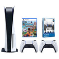 Sony Playstation 5 Disc Version Console with Extra White Controller, Surge FPS Grip Kit With Precision Aiming Rings and Sackboy: A Big Adventure Bundle