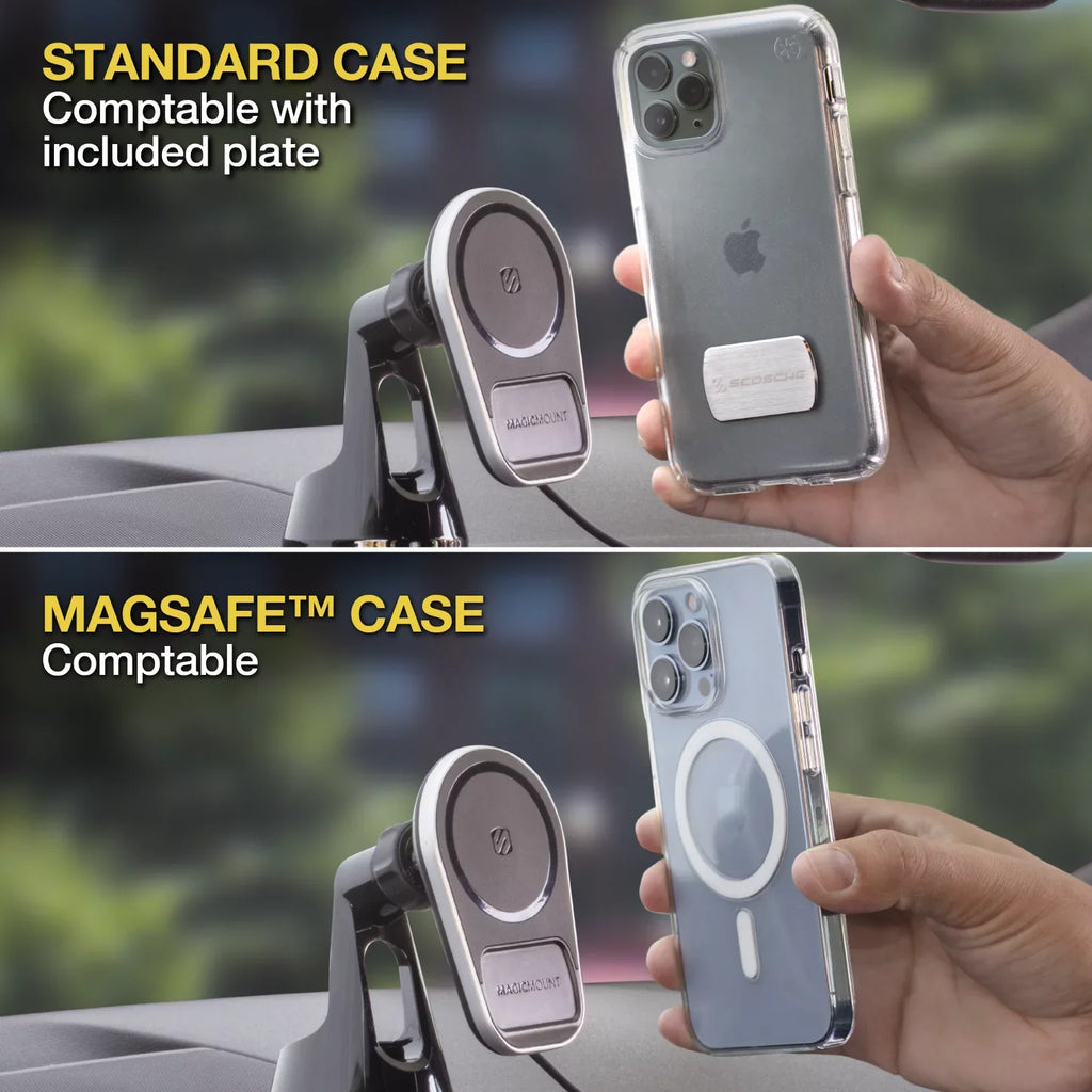 Scosche MPQ5DV-SP1 Dash/Vent Magnetic Wireless Charging Mount Fitting W/ MagSafe iPhone, Galaxy