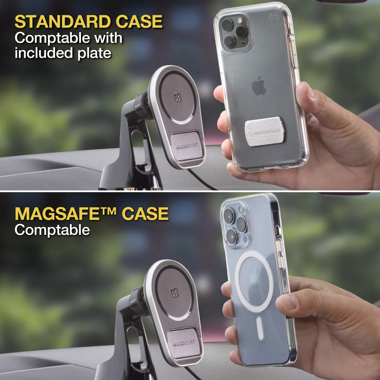 Scosche MPQ5DV-SP1 Dash/Vent Magnetic Wireless Charging Mount Fitting W/ MagSafe iPhone, Galaxy
