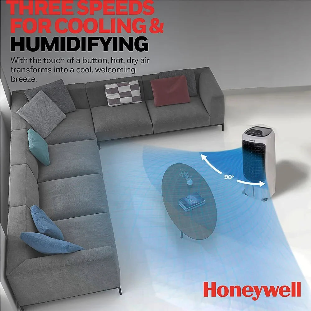 Indoor Evaporative Air Cooler (Swamp Cooler) with Remote Control - White
