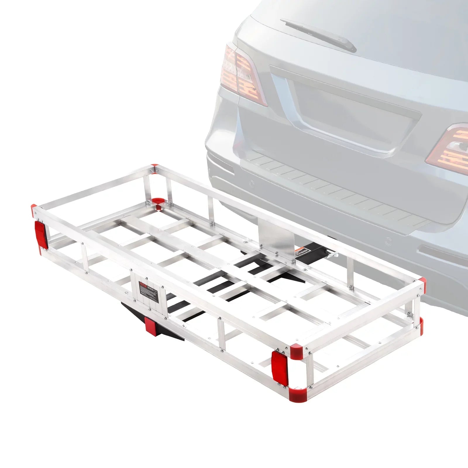 BENTISM Hitch Mount Cargo Carrier 47 x 20 x 6 in 500lb Aluminum Durable Fits 2" Receiver Cargo Basket for SUVs Sedans Vehicles