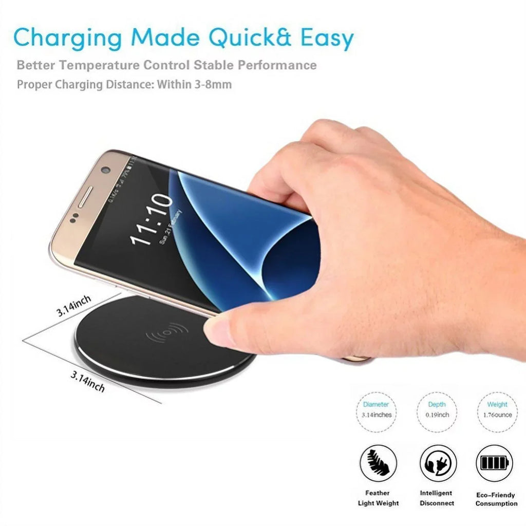10W Fast Charging Ultra Slim Wireless Charger Pad w 18W Compact Adaptive Fast USB Home Wall AC Charger K3K for Nokia Lumia 1020 - Razer Phone 2 - Samsung Galaxy S9+ S9, S8+ S8 S7 S6 Edge+ Edge