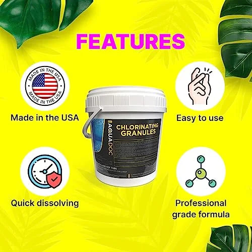 Pool Shock - Super Fast Acting Pool Chlorine Shock Treatment for Shocking Inground Pools and Above Ground Pools - This Shock Pool Treatment is a Excellent Swimming Pool Shock for Saltwater Pools - AquaDoc