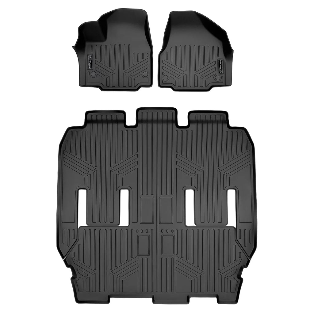 Smartliner All Climate Floor Mats 3 Rows Black Set for 2017-21 Chrysler Pacifica