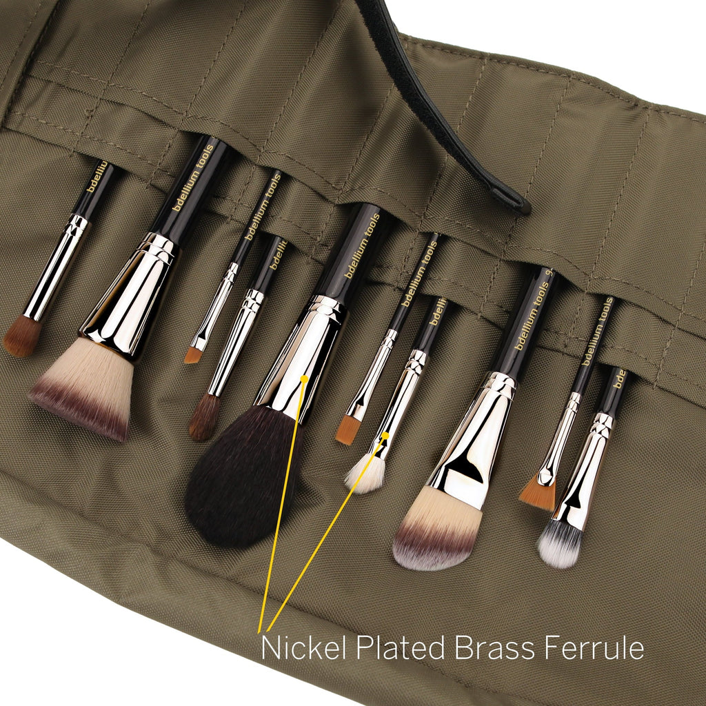 Bdellium Tools Professional Makeup Maestro Series The Key Essential 10pc. Brush Set with Roll-Up Pouch
