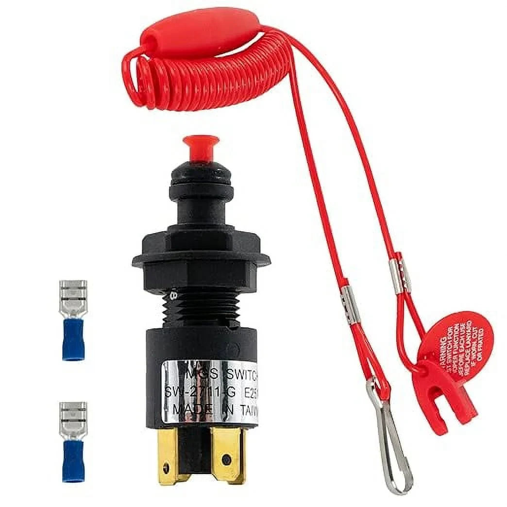 Five Oceans Marine Universal Emergency Cut-Off Switch, Kill Switch, Engine Shut-Off Switch 12VDC, Coil Extendable Lanyard, Snap Hook and Red Buoy, for Jet Ski, Inflatable Craft ATVs - FO1518