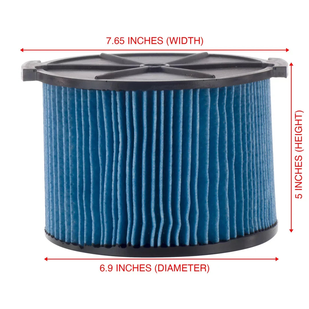 5 Pack VF3500 3-Layer Fine Dust Cartridge Filter Replacement Part 26643 Matching with RIDGID 3-4.5 Gallon Wet & Dry Portable Vacuums