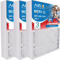 16x25x3 Air Filter MERV 11 Comparable to MPR 1000, MPR 1200 & FPR 7 Suitable with Lennox X0581 Air Filter 3 Pack16x25x3 by AIRX FILTERS WICKED CLEAN AIR.