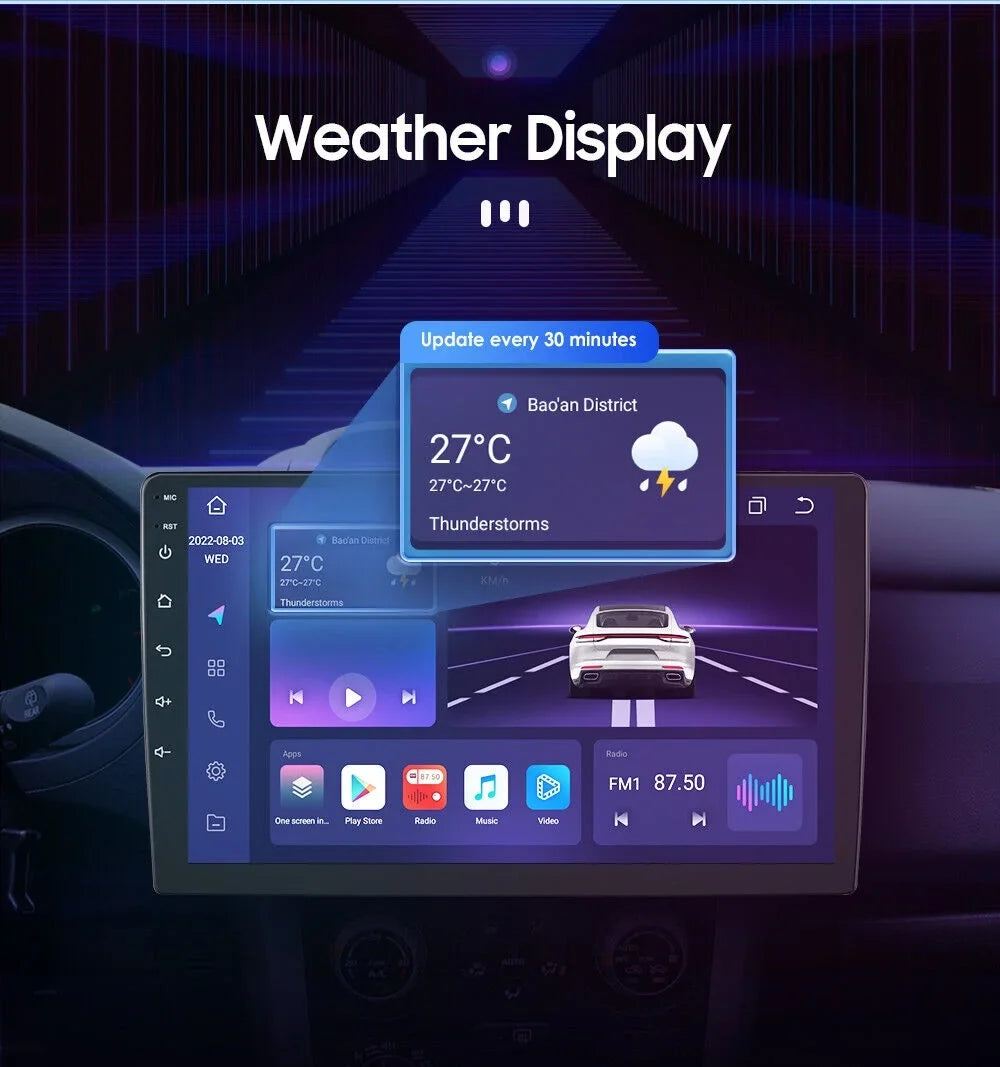 For GMC Yukon Chevy Tahoe Suburban Android 12 Octa Core 4GB RAM Apple Carplay Car Stereo AM FM Radio GPS Environment
