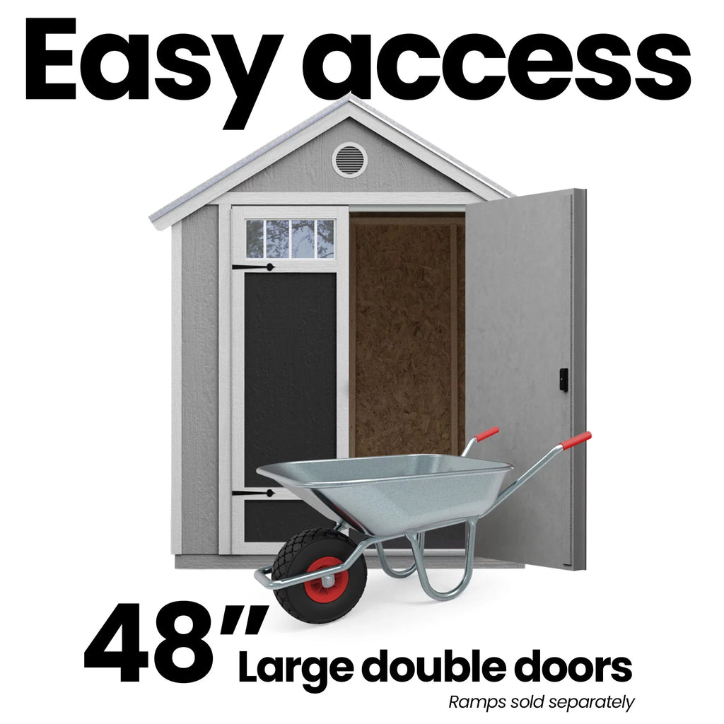 Handy Home Products Garden 6 ft. x 8 ft. Shed with Metal Roof (Floor Included)