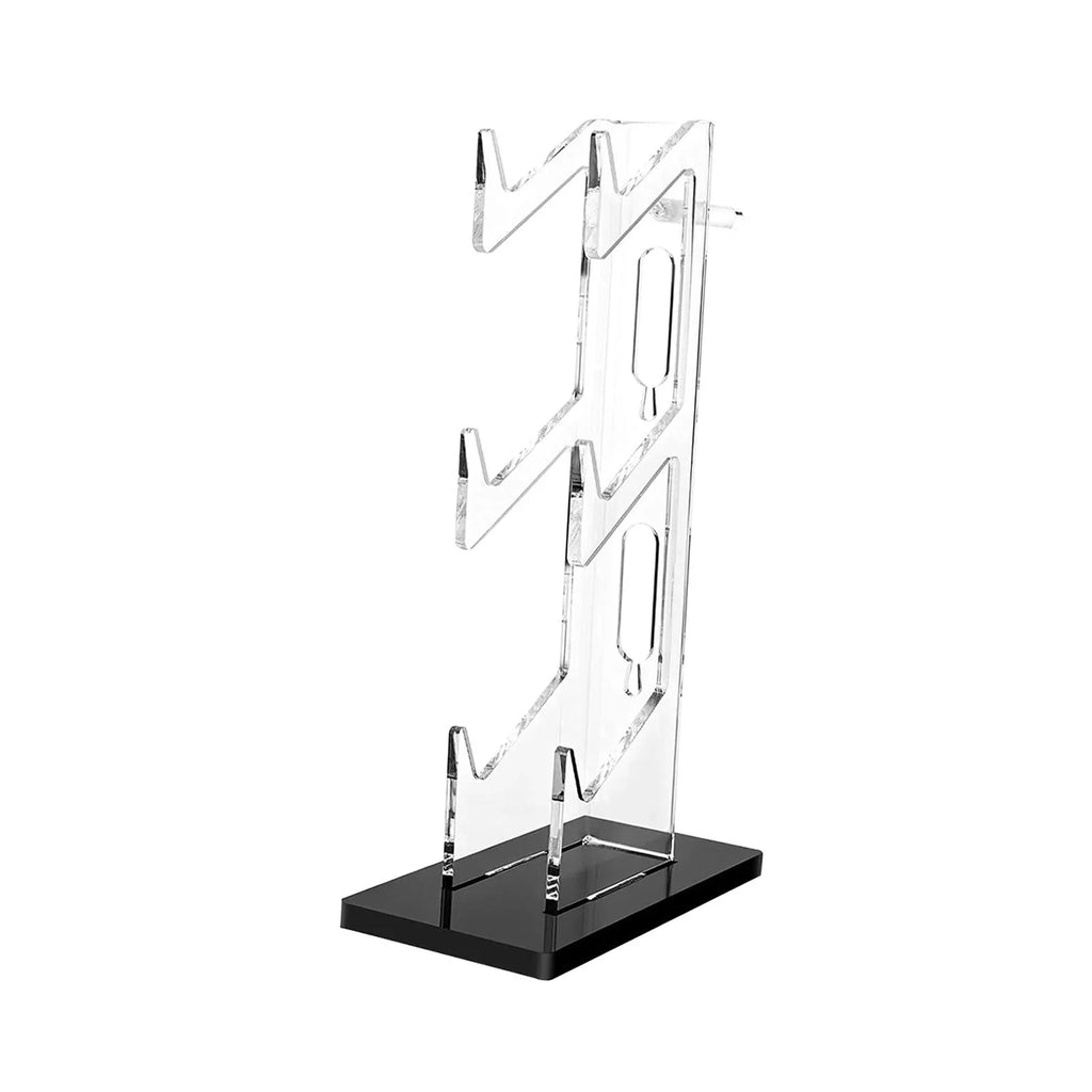 3 Tier Controller Bracket Gadget Non Slip Mat Strong Transparent Decoration Acrylic Headset Hanger for Game Desk Controller Accessories PS5 Black