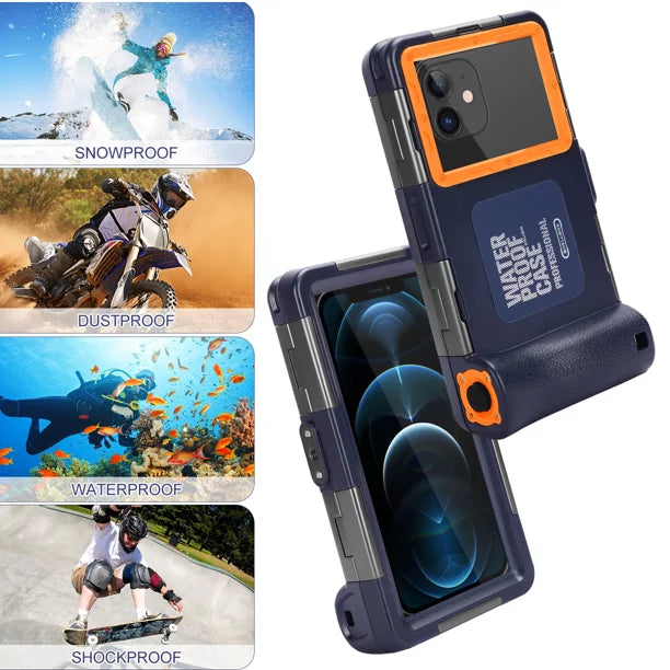 UrbanX Professional [15m/50ft] Swimming Diving Surfing Snorkeling Photo Video Waterproof Protective Case Underwater Housing for LG Q31 And all Phones Up to 6.9 Inch LCD with Lanyard