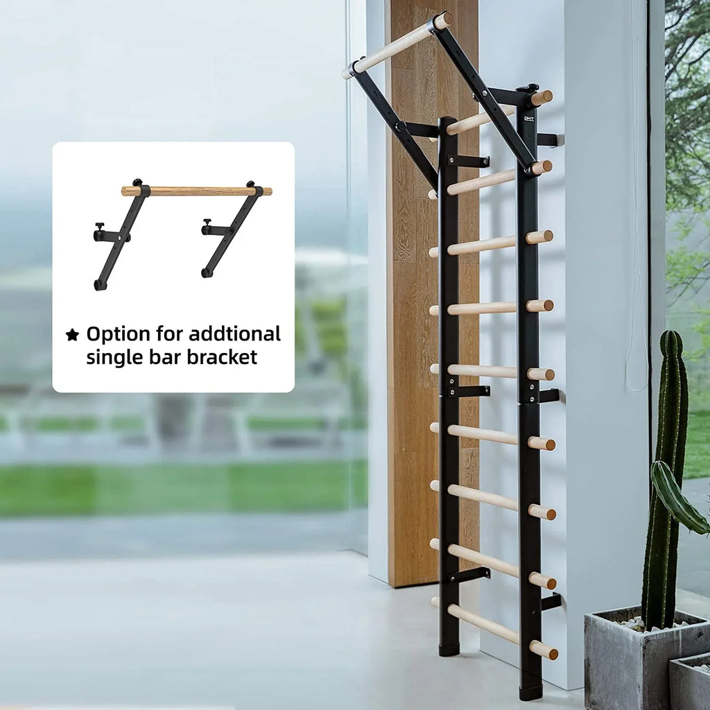 DHT WA2 Stall Bar Beech Wood Bars Steel Frame Gymnastics Ballet Wall Ladder Rehabilitation