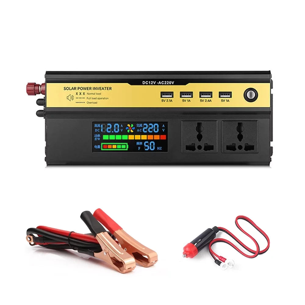 Charger Yabuy 5000W Car Power Inverter LED Digital Modified Sinewave Inverter 12V to 220V Converter with AC Outlets 4 USB Charging Ports for Car Vehicle Home Laptops