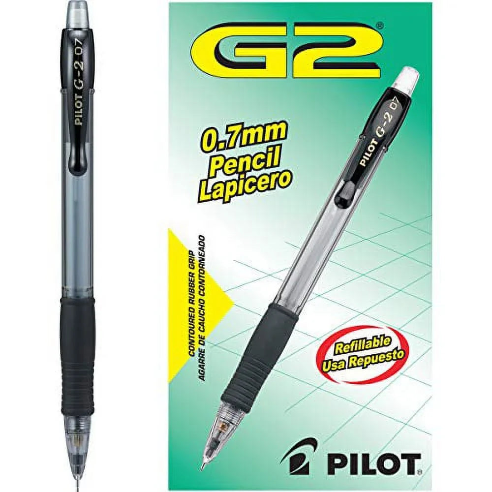 PILOT G2 Mechanical Pencils, 0.7mm Lead, with Black Accents, 12-Pack (51015)